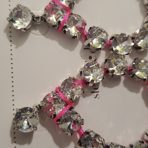 Neon Pink Versatile Crystal Earrings - Picture 2 of 4